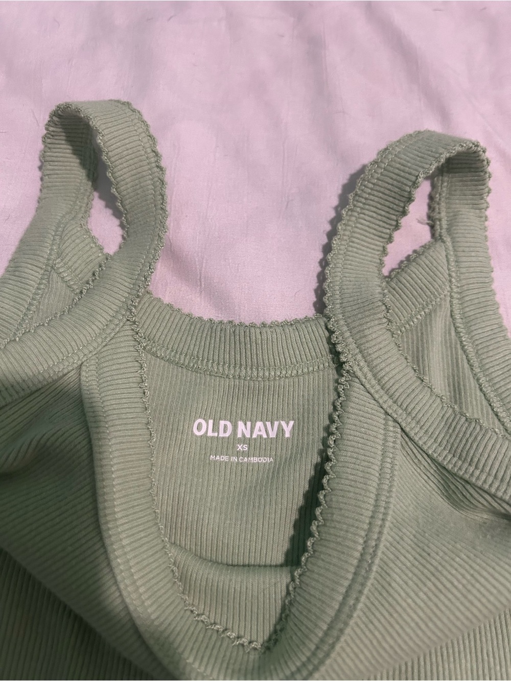 Light Green Ribbed Tank Top - Brand - Picture 2 of 2